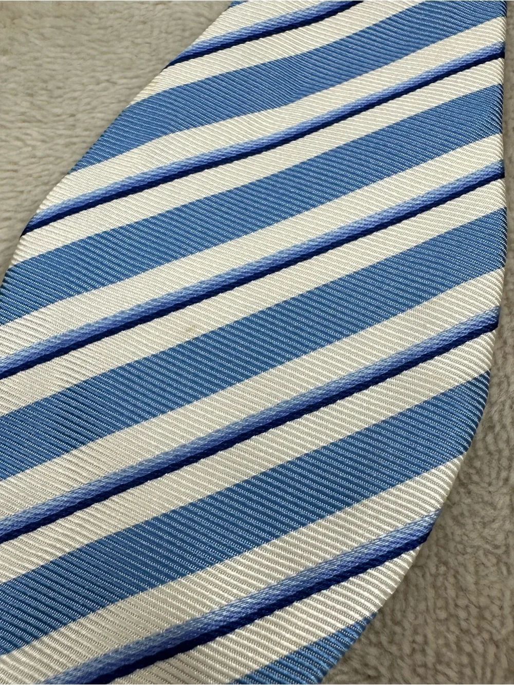 Brooks Brothers Makers Merchants Silk Self Tie Bow Tie Blue White Stripe USA
